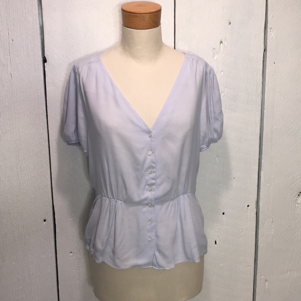 Baby Blue J. Crew V-Neck Cap Sleeve Top Size 6